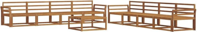 vidaXL Outdoor-Sofagarnitur 9-teilig aus Massivholz Akazie in Braun, L-Form mit Tisch und Armlehnen - Bild 1