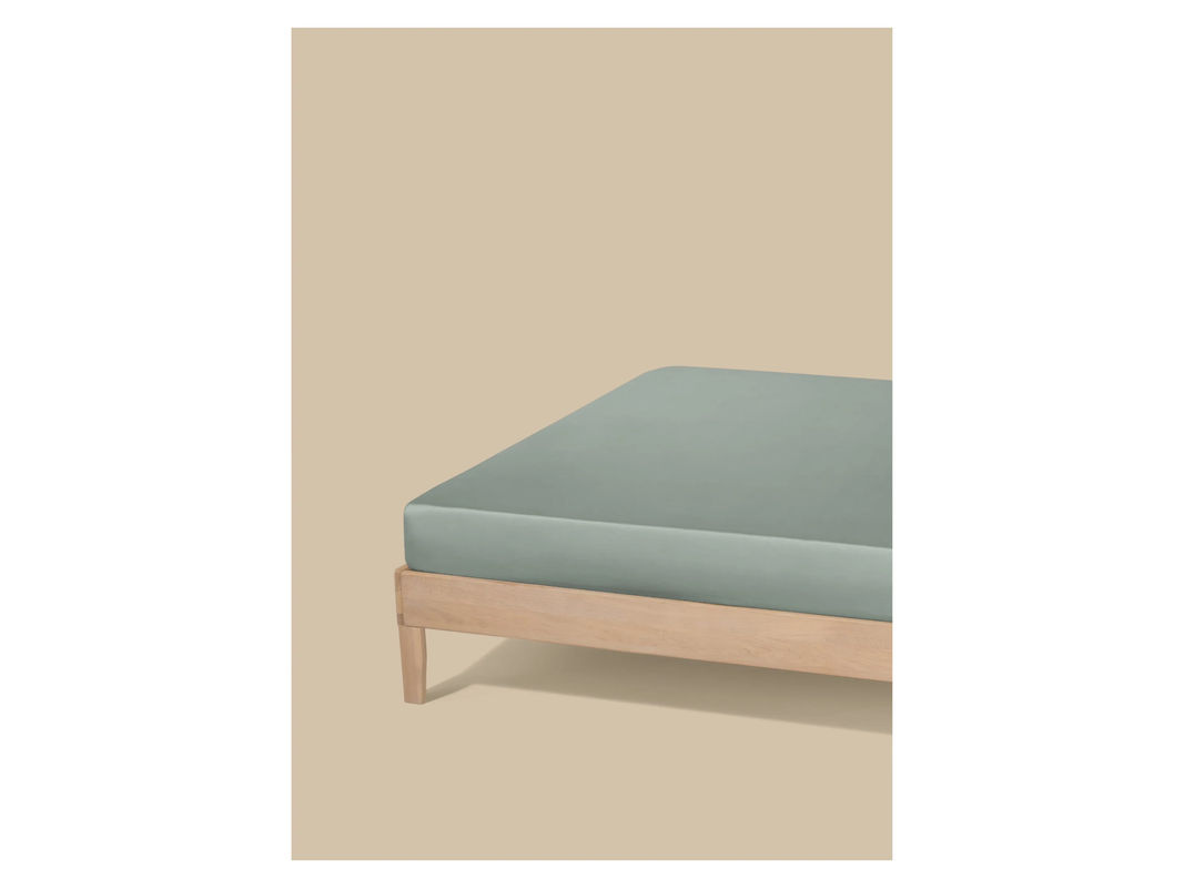 LIVARNO Mako-Satin Spannbettlaken aus Baumwolle, Farbe: Grün, B/T: 140-160 x 200 cm - Bild 2