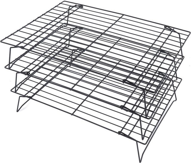 mfySpace 3-Etagen Backrost aus Eisen mit Antihaft-Beschichtung für Kuchen und Kekse, 13 Zoll - Bild 1
