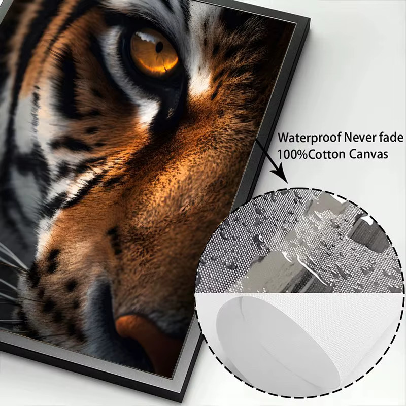 Potdemiel Wildtier Wandkunst Tiger- und Löwenaugen-Poster als Leinwanddruck in Mehrfarbig - Bild 6