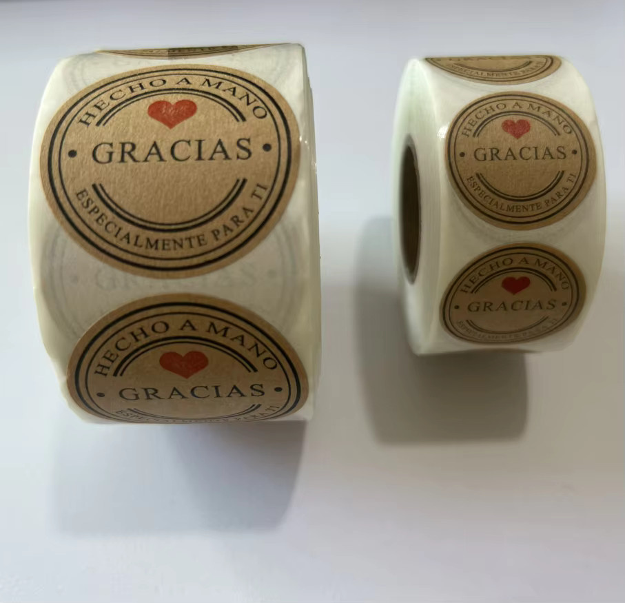 500 Stück Selbstklebende Gracias Aufkleber Spanische Dankeschön-Etiketten Hecho a Mano Con Amor Papieretiketten für DIY Geschenke - Bild 4