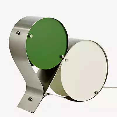 Gubi Coppia Tischleuchte in Grün mit silbernen Akzenten aus Metall - Bild 1