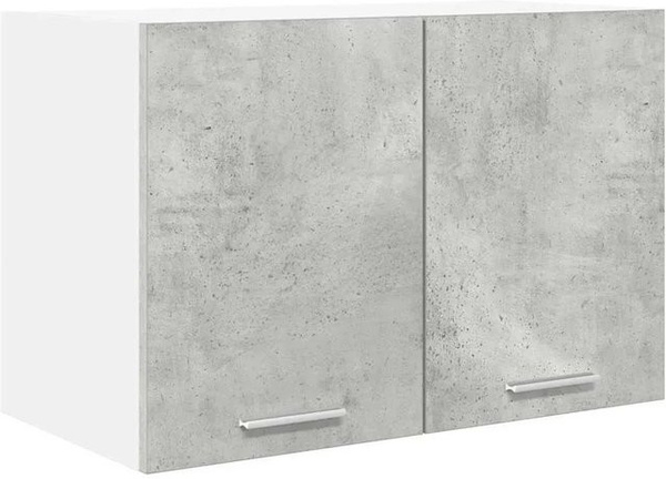 vidaXL Hängeschrank Riga mit Tür in Betongrau und Weiß, modern und wandmontiert, B: 60 cm, T: 31 cm, H: 40 cm
