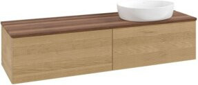 V&B Waschtischunterschrank Antao mit Frontstruktur in Walnut und Honey Oak, B: 160 cm, T: 50 cm - Bild 1