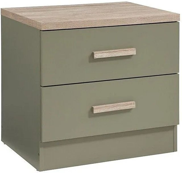 Nachttisch Skaido von Vente-unique in Grün Naturfarben Hell, Modernes Design für dein Schlafzimmer, Breite: 50 cm, Höhe: 50 cm, Tiefe: 40 cm - Bild 1