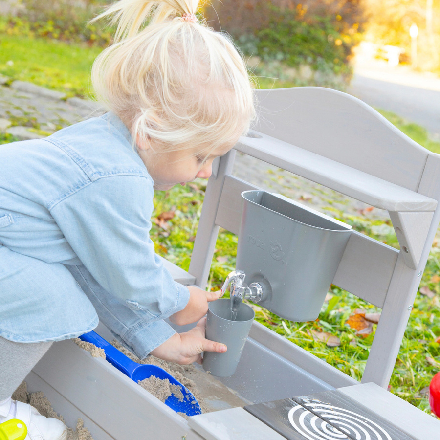 Roba Outdoorküche aus FSC-zertifiziertem Massivholz in Grau mit Spielzubehör - Bild 2