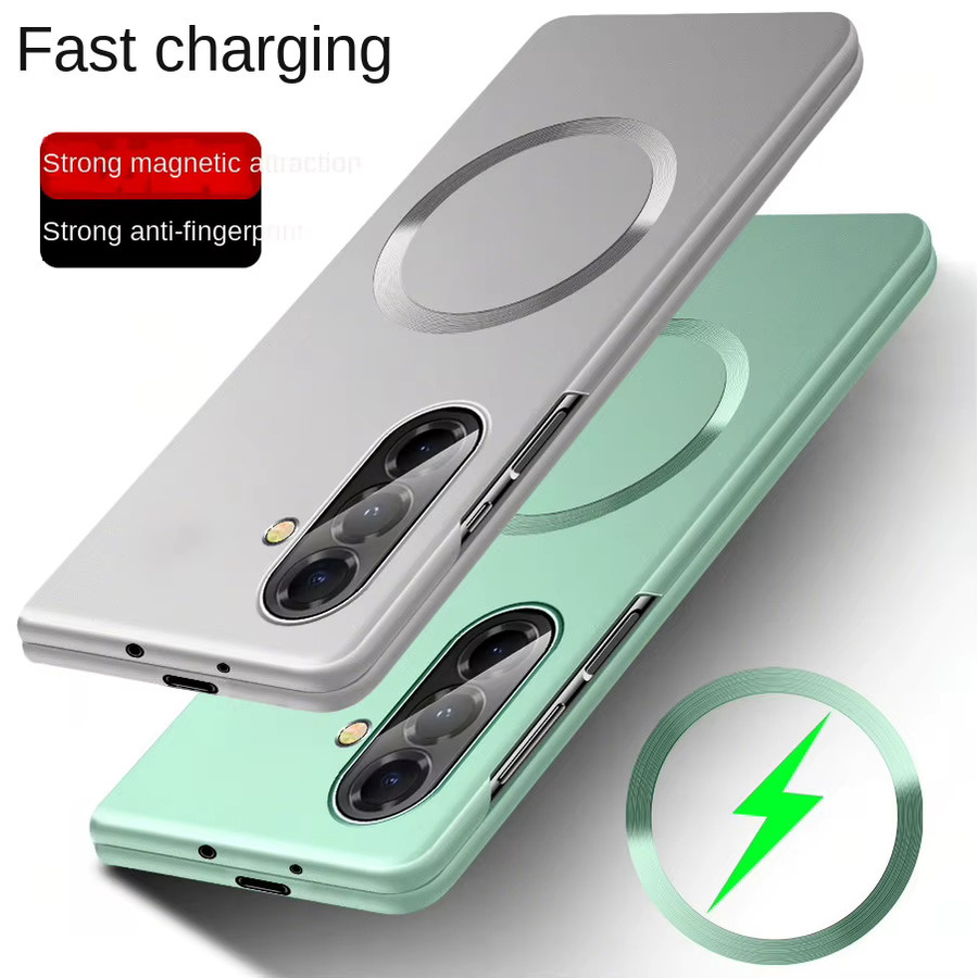 Slim MagSafe Magnethülle für Samsung Galaxy Z Fold 7, Z Fold Special SE, Z Fold 6, 5 und 4 in Grün mit Kamera-Schutz - Bild 2