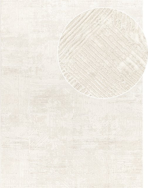 Moderner Teppich Myko in Creme und Beige mit geometrischem Muster, Breite: 80 cm, Länge: 150 cm - Bild 1