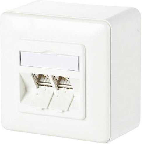 Metz Connect Netzwerkdose Aufputz CAT 6a mit 2 Ports in Reinweiß für Ethernet/LAN - Bild 1