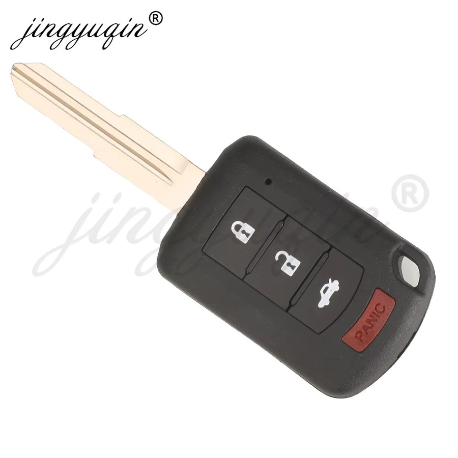 Jinyuqin Ersatzgehäuse für Mitsubishi Auto-Schlüssel mit 2/3/4 Tasten in Schwarz für Eclipse, Outlander, Mirage und Lancer (Modell OUCJ166N) - Bild 3
