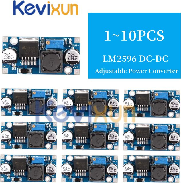 LM2596 DC-DC Buck Converter Spannungsregler Step Down Modul Blau, Einstellbares Netzteil 3,2V-46V zu 1,25V-35V - Bild 1