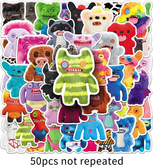 50 FUGGLER Süße und Hässliche Monster Aufkleber für DIY Dekoration in Blue und Multicolour - Bild 1