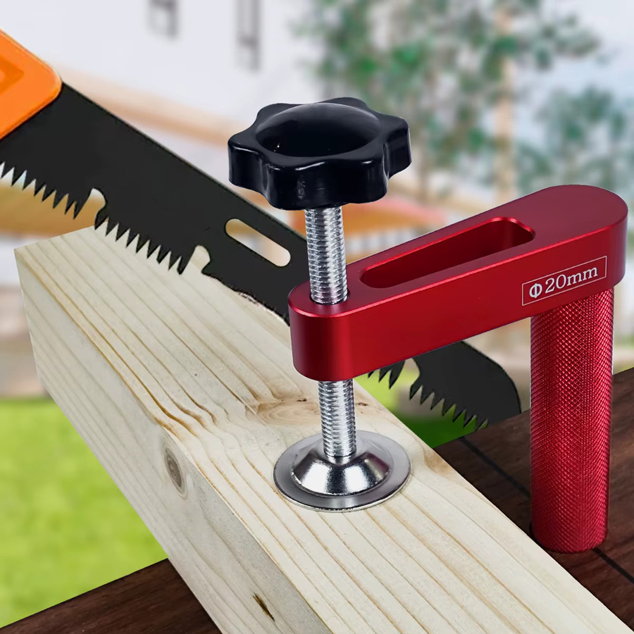 QDHWOEL Hundeloch-Klemme aus Aluminiumlegierung in Rot für die Holzbearbeitung mit 19mm und 20mm Anschlag - Bild 3