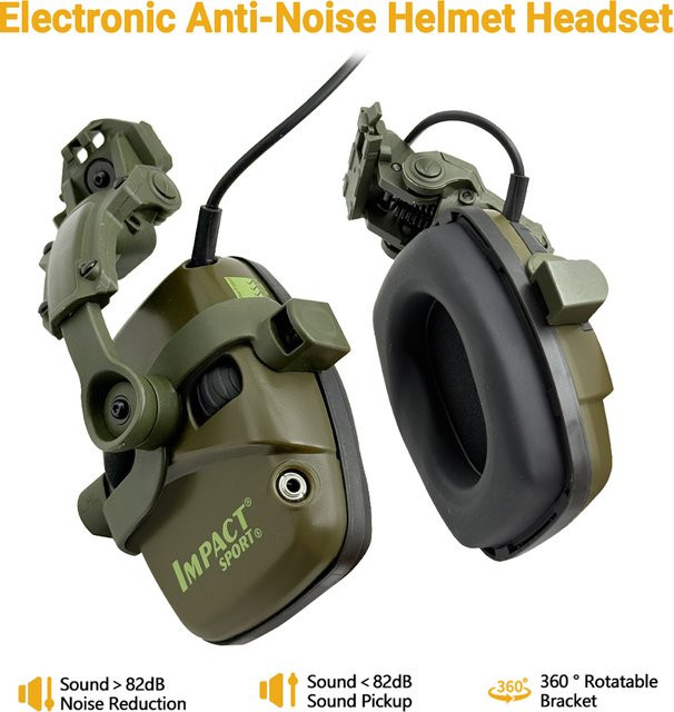 Elektronischer Gehörschutz YHKEMA in Grün mit Geräuschreduzierung und NRR 23 dB für Jagd und Aufnahme - Bild 1