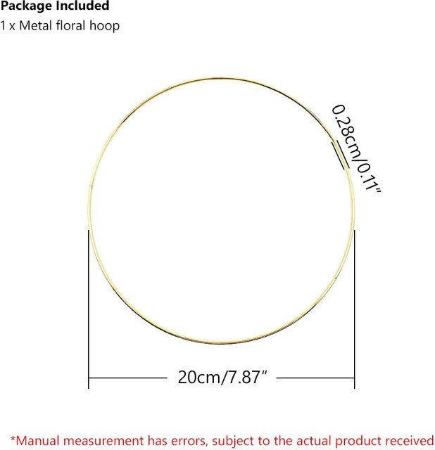 Handgemachte goldene Metall-Hoop-Ringe für DIY Traumfänger, Makramee und Windspiele, Durchmesser: 10 cm bis 40 cm - Bild 1