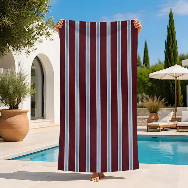 JMG Household Supplies Strandtuch gestreift in Blau, sandfrei und schnelltrocknend, B/H: 35 x 60 cm - Bild 1