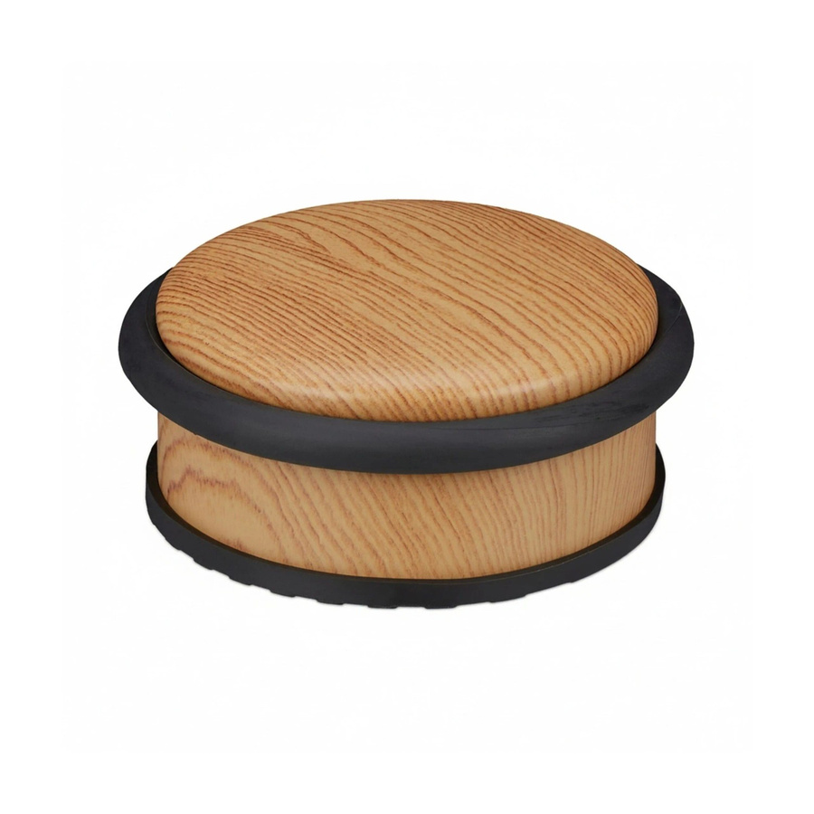 Relaxdays Türstopper Edelstahl in Holzoptik, braun, B: 10,5 cm, H: 5 cm - Bild 2