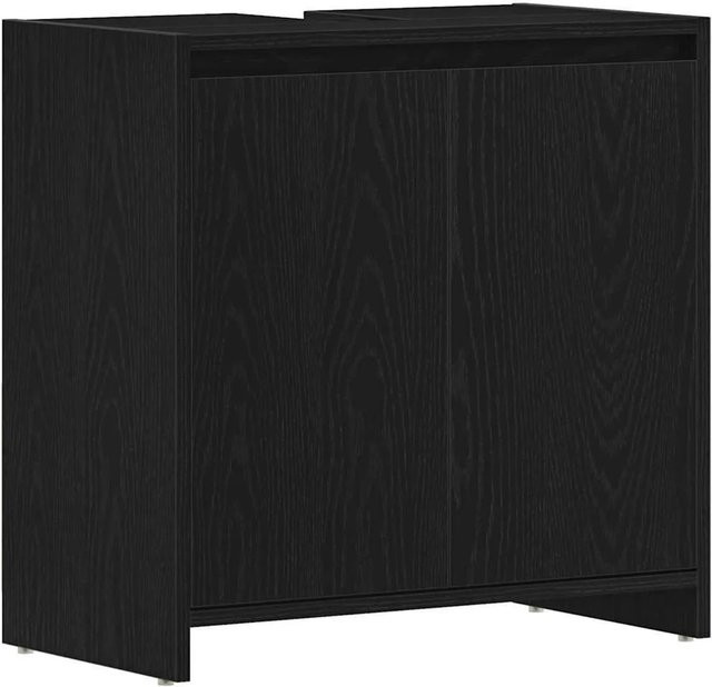 vidaXL Badschrank in Schwarz und Eichen-Optik, Wandmontage, B/T/H: 60 x 33 x 61 cm - Bild 1