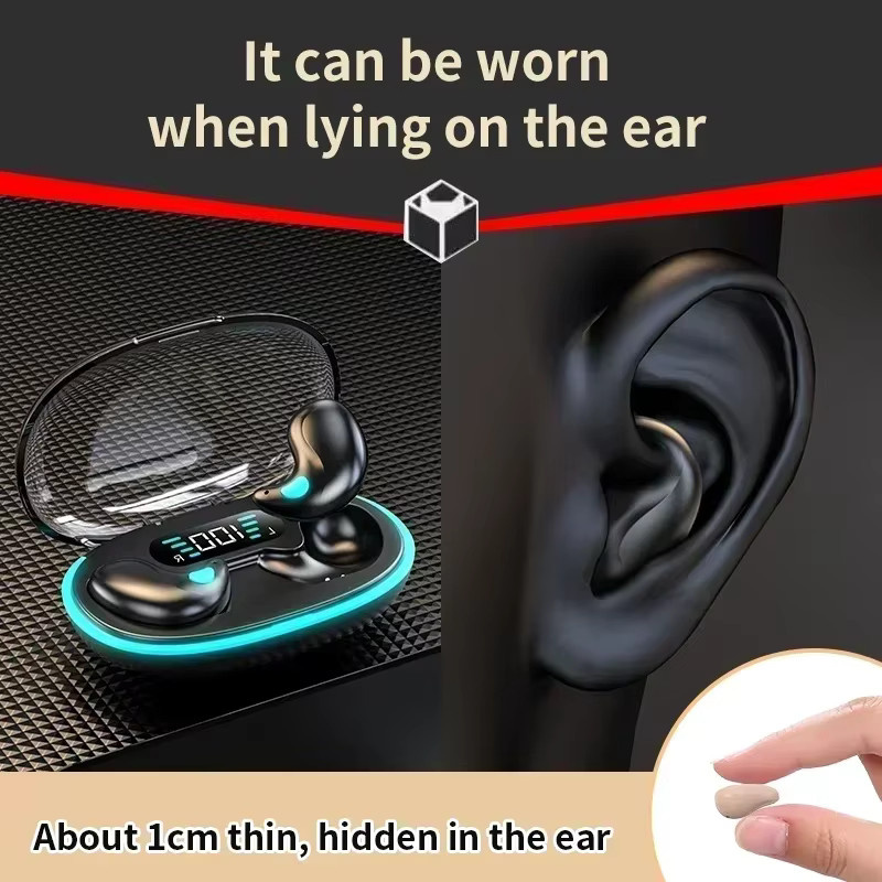 VIKEFON TWS Bluetooth Schlaf-Ohrhörer, kabellose Mini-Kopfhörer in Schwarz mit Mikrofon und HD-Anruf Funktion, wasserdicht und Stereo-Sound - Bild 5