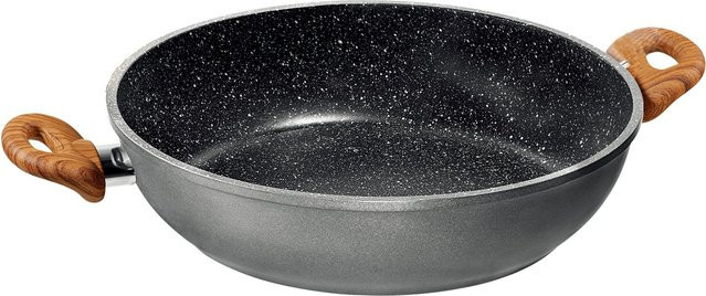 STONELINE Back to Nature Servierpfanne mit Antihaftbeschichtung und Steinpartikeln, Grau, Durchmesser: 24 cm - Bild 1