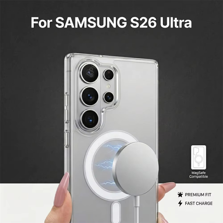MagSafe Magnetische Schutzhülle für Samsung Galaxy S26 S25 S24 S23 S22 S21 FE Plus Ultra A57 A37 A17 Transparent Stoßfeste TPU und PC Abdeckung - Bild 4