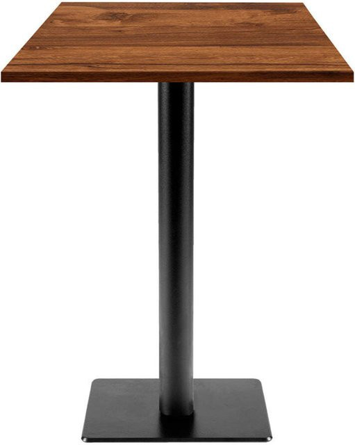 RestooTab Stehtisch Milan T quadratisch in Eiche Wenge mit schwarzem Gestell, B/T/H: 60 x 60 x 113 cm - Bild 1