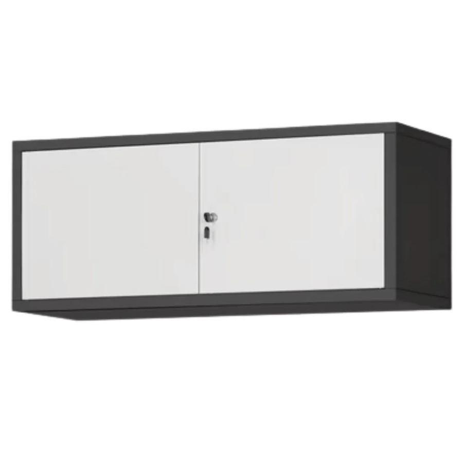 JAN NOWAK Schrankerweiterung für Aktenschrank mit 2 Flügeltüren aus Stahl, Anthrazit-Weiß, B: 90 cm, T: 40 cm, H: 38 cm - Bild 2