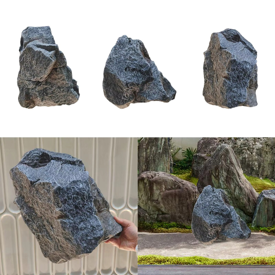 Kesoto Künstlicher Landschaftsstein in Grau, dekorativer und leichtgewichtiger Stein in organischer Optik für deine Landschaftsgestaltung, B/T/H: 32,0 x 25,0 x 17,0 cm - Bild 4