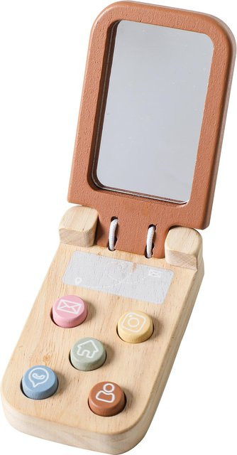 Topmix Montessori Baby Spielzeug Cartoon Klapphandy mit Spiegel, ab 0 Jahre - Bild 1