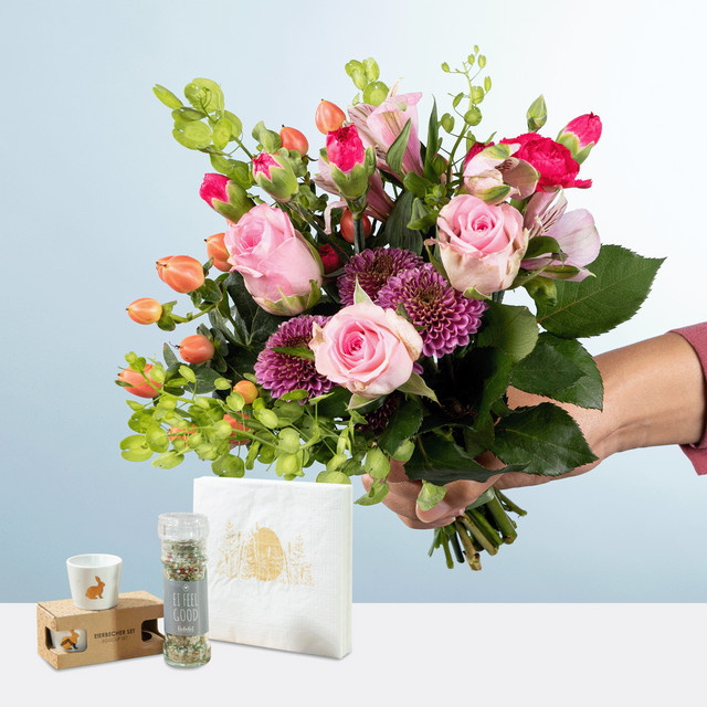 BLUME2000 Glücksbote mit Geschenkset Ostergold Bouquet Ostern multicolour - Bild 1