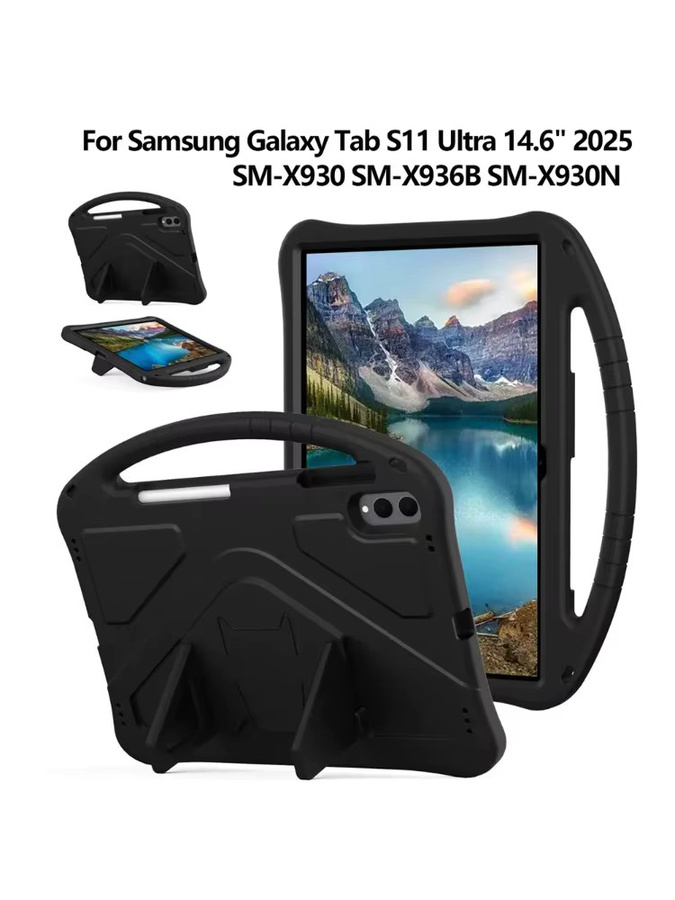 EVA Kids Armor stoßfeste Hülle für Samsung Galaxy Tab S11 Ultra 14,6 Zoll 2025 SM-X930 SM-X936B X930N in Schwarz - Bild 7
