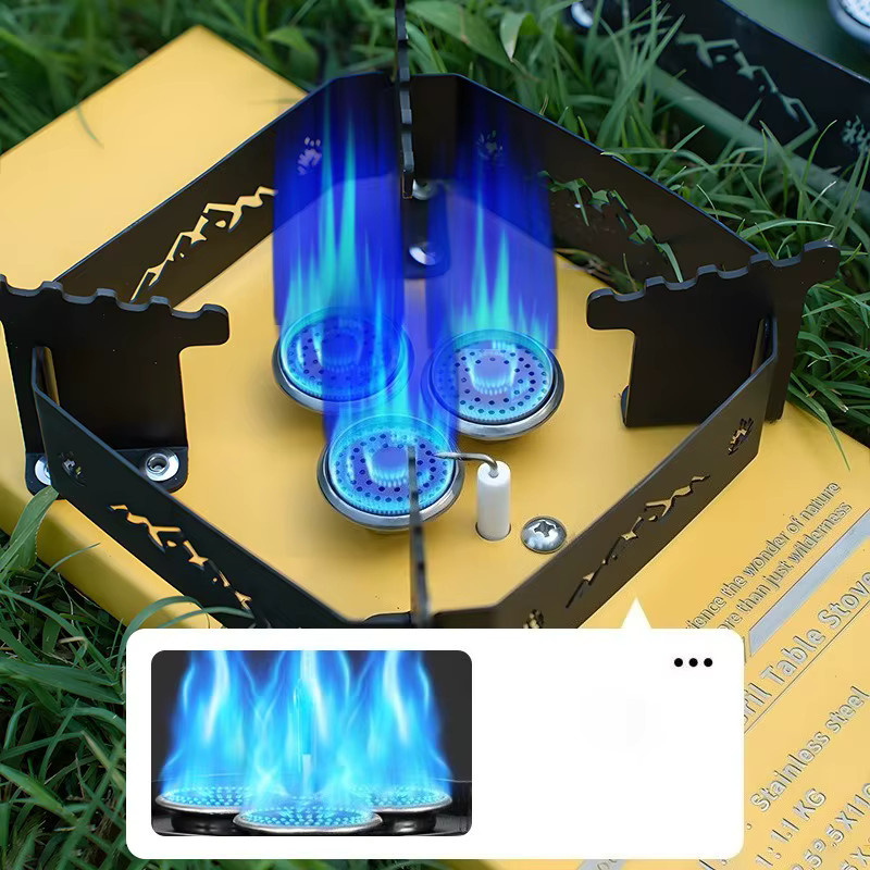 Tryhomy Camping-Gaskocher IGT 0.5 Einzelkocher aus Edelstahl mit 7500W Hochleistung in Silber und Grün - Bild 3