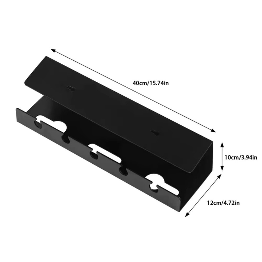 Robustes Kabelmanagement-Rack aus Metall für unter den Schreibtisch, Kabel-Organizer und Steckdosenleistenhalter ohne Bohren, erhältlich in Schwarz oder Weiß - Bild 6