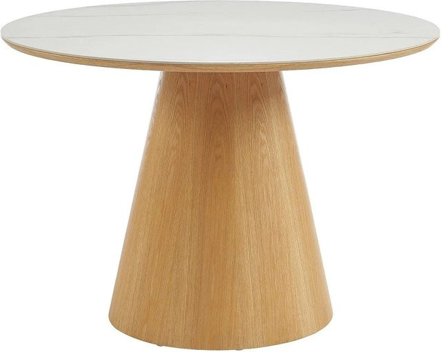 Vente-unique Esstisch Antaliza Modern in Weiß mit Marmor-Optik aus Keramik und MDF, Breite: 120 cm, Höhe: 75,5 cm - Bild 1