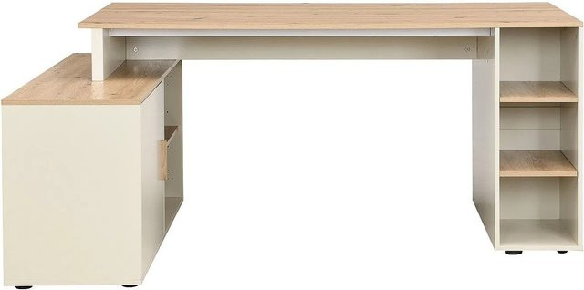 Vente-unique Eckschreibtisch Romiara in Beige, Modernes Design aus MDF, Breite: 174 cm, Tiefe: 120 cm, Höhe: 76 cm - Bild 1