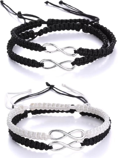 rinhoo Armband Set, Unendlichkeit, Silber, Unisex, Vintage - Bild 1