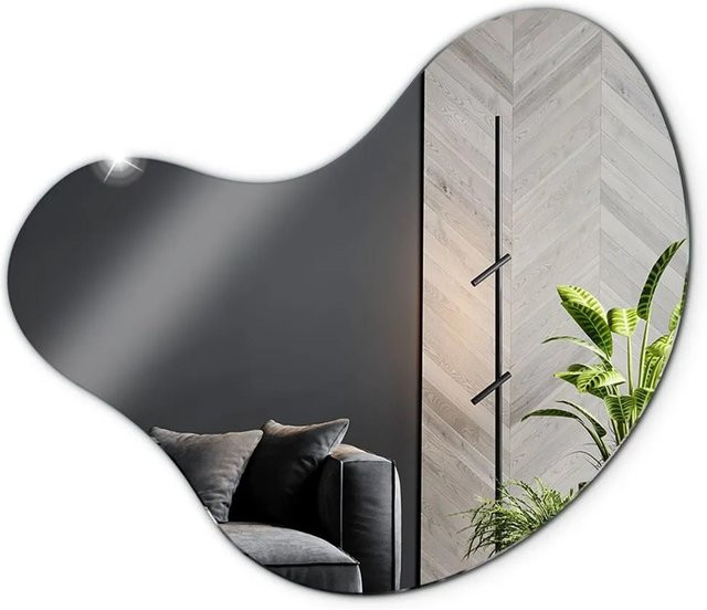 Tulup Wandspiegel Badezimmerspiegel in minimalistischem Design, amorpher Schminktisch Spiegel, B: 58 cm, H: 57,5 cm - Bild 1