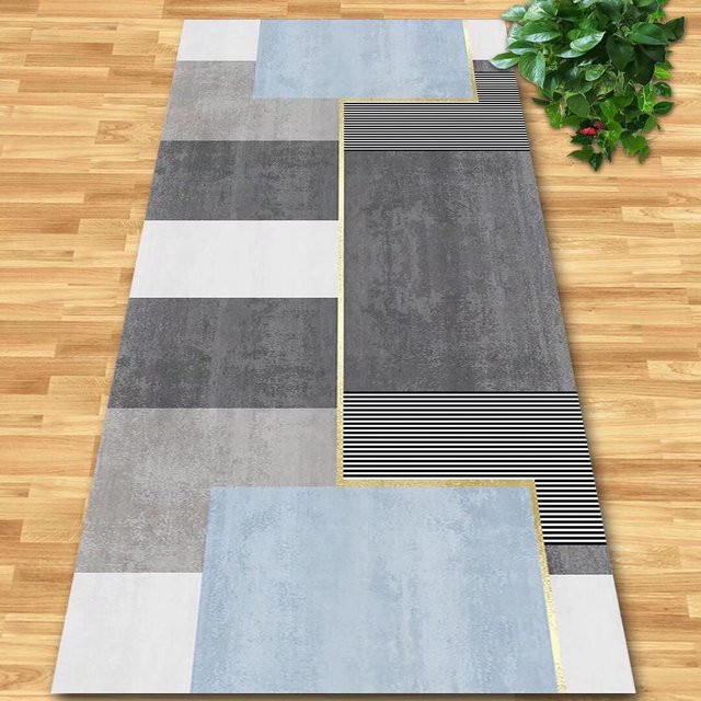 Moderner Teppichläufer Karpetti mit geometrischem Design, rutschfest und waschbar, Mehrfarbig, B/T: 120 x 400 cm - Bild 1