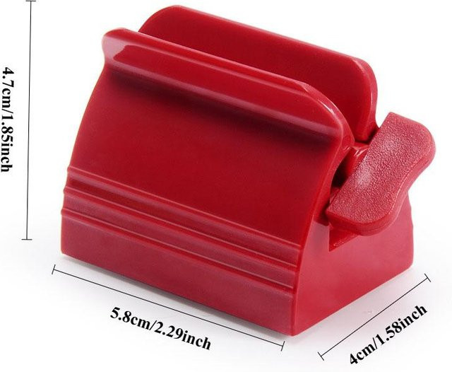 The Red Sun Zahnpastaspender und Tubenpresse als Rollhalter für Kinder in Rot und Weiß - Bild 1