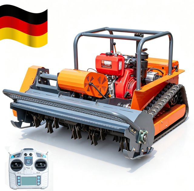 MMS Landwirtschaftlicher Schlegelmäher MMS Diesel-Strohzerkleinerer mit Fernsteuerung in Orange - Bild 1
