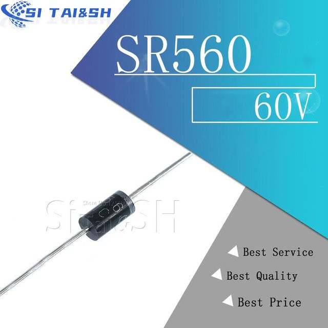 20 Stück Si Tai&SH Schottky-Dioden SR560 SB560 5A 60V in Schwarz - Bild 1