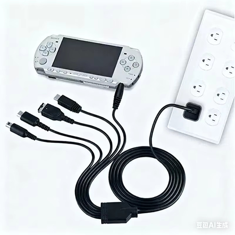 ChengHaoRan 5-in-1 USB Ladekabel für Nintendo 3DS XL, NDS Lite, NDSI LL, Wii U, GBA und PSP in Schwarz - Bild 4