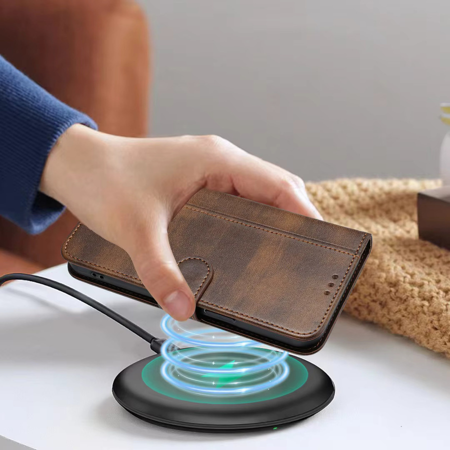 Magnetisches Leder Flip-Wallet-Etui für Xiaomi Redmi Note 15 Pro Plus 14 Pro Plus 14s in Grau und Braun - Bild 4