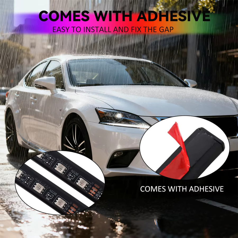 WUMFIRE RGB Neon Flex LED Streifen für Auto mit App- und Fernbedienung Steuerung, wasserdichte Unterbodenbeleuchtung in Multicolour - Bild 4
