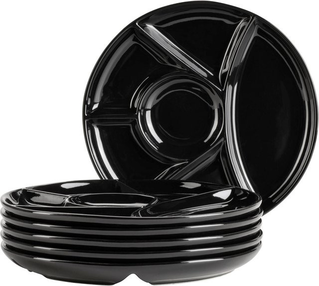 Mäser Fondueteller Set aus Porzellan in Schwarz, Durchmesser: 21,5 cm - Bild 1