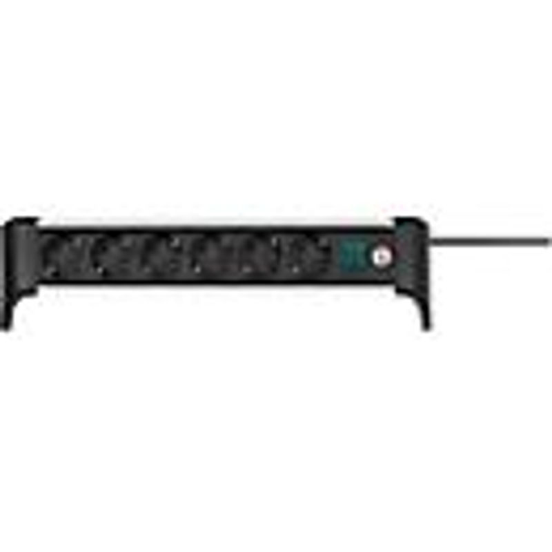 Brennenstuhl Alu-Office-Line 6-fach-Steckdosenleiste mit Schalter und 45-Grad-Anordnung, Schwarz/Silber, L 385 x B 115 x T 105 mm - Bild 4