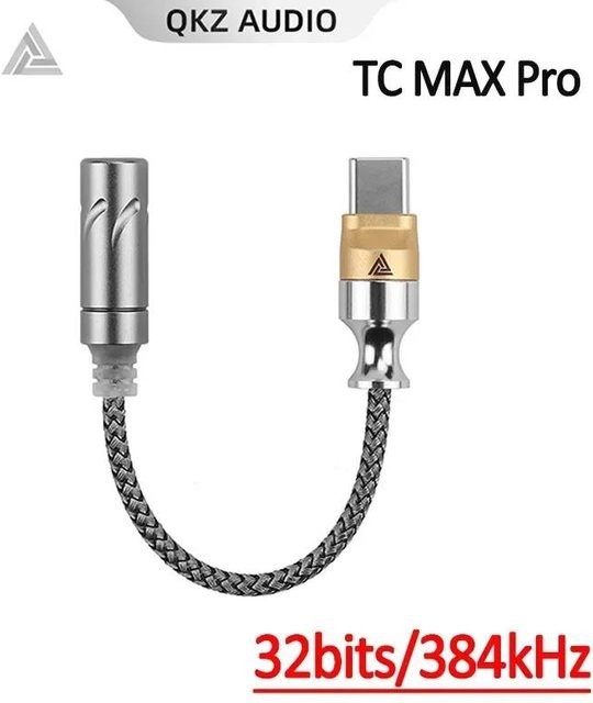 QKZ TC-MAX Pro HiFi DAC USB Typ C auf 3,5 mm Kopfhörerverstärker Audio-Decoder IEM AMP Handy-Adapter CX31993 32bit/384kHz in Silber - Bild 1