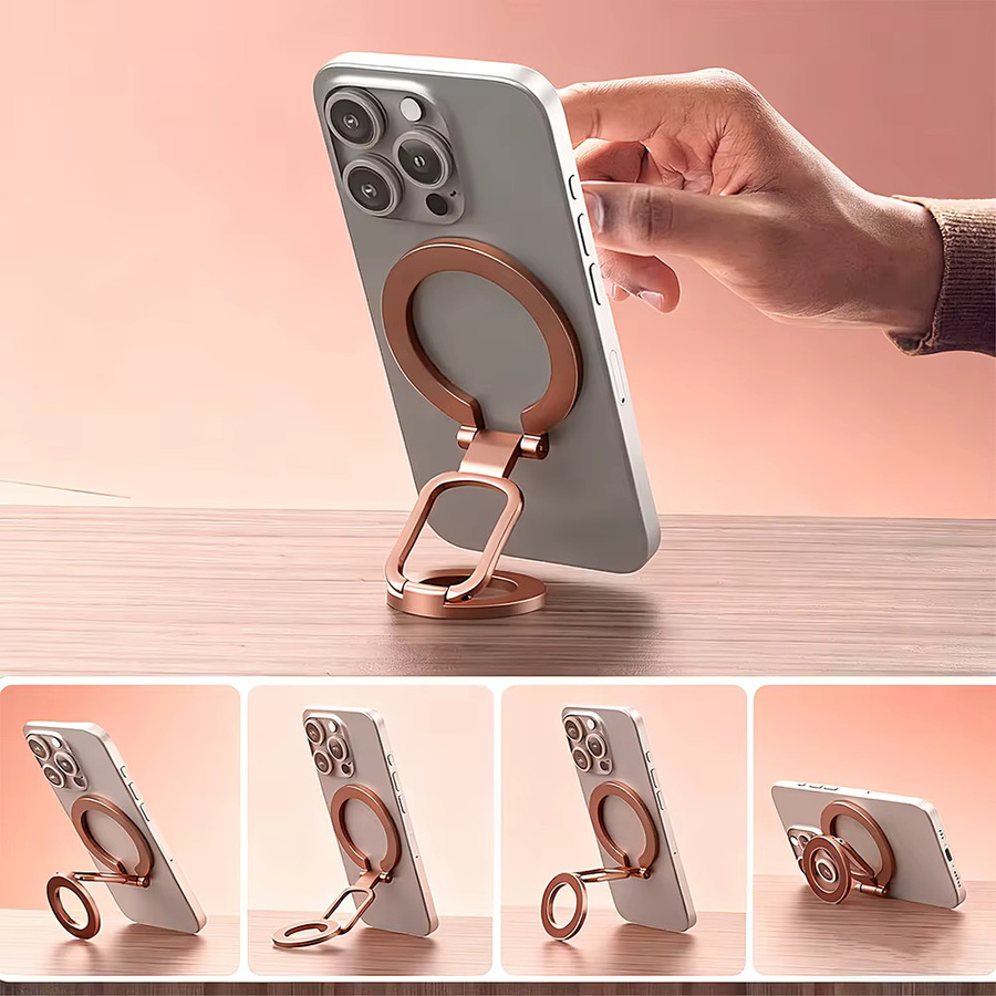 Doppelseitiger magnetischer Saugspiegel mit 3 Abschnitten in Pink und Gold, ultraleicht und ultradünn - Bild 3