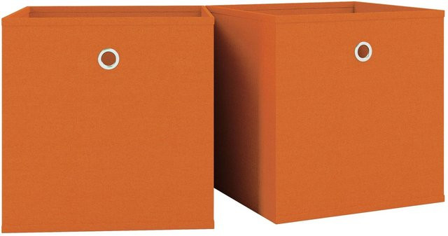 VCM Boxas Stoffbox Faltbox 2er-Set ohne Deckel Orange B/H/T: 27 x 28 x 28 cm - Bild 1