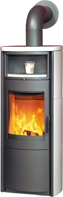 Hark Nika ECOplus Kaminofen mit Kacheln in Cremeweiß, 5 kW mit Automatik und Dauerbrand-Funktion - Bild 1